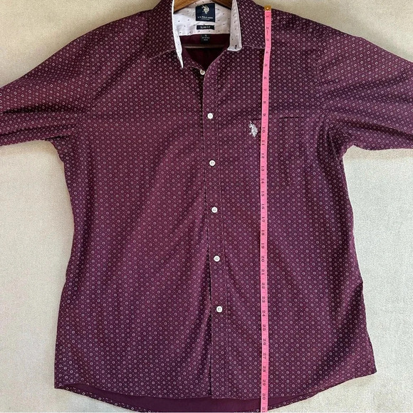 U.S. Polo Assn. long sleeve button down shirt. Size XL. Maroon with prin… - Picture 8 of 9